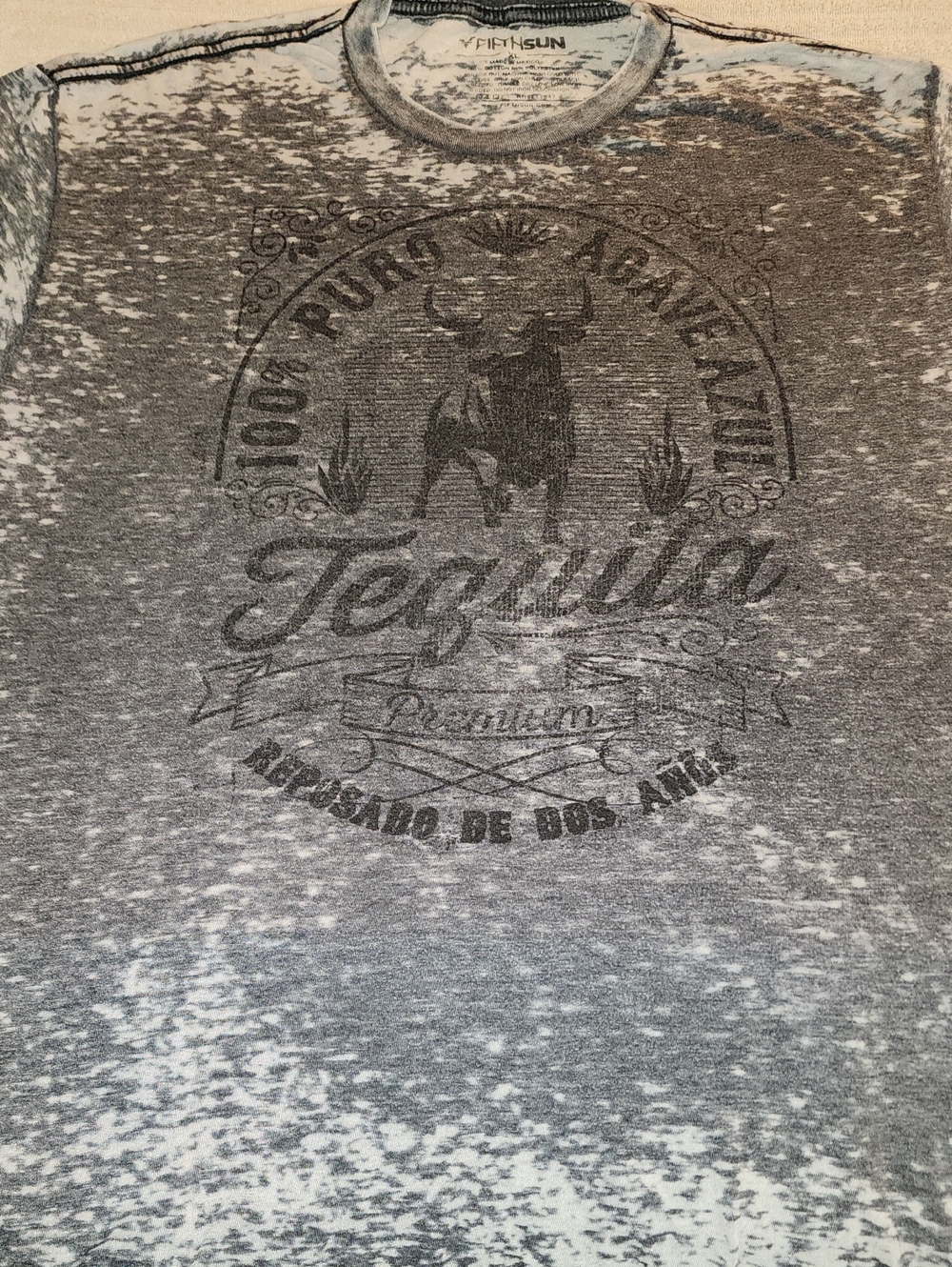 Fifth Sun Distressed Acid Wash T Shirt